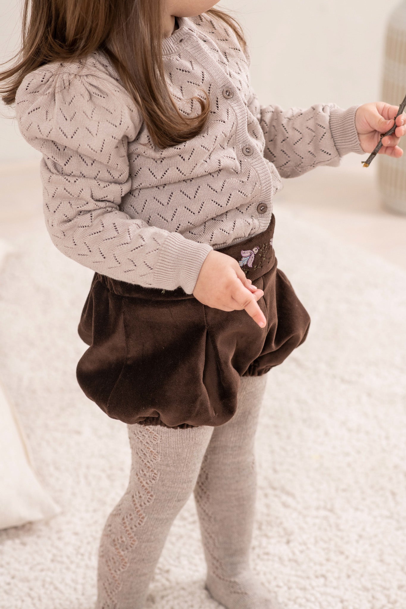 Organic Knit Cardigan - brown