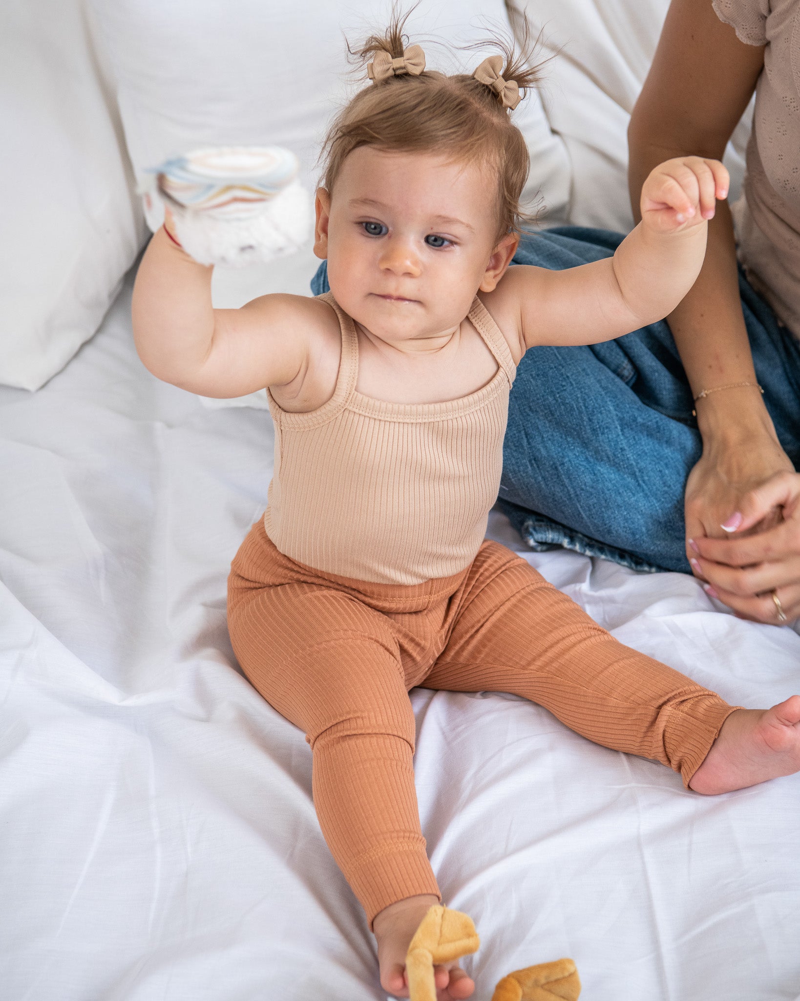 Ribbed leggings - blue