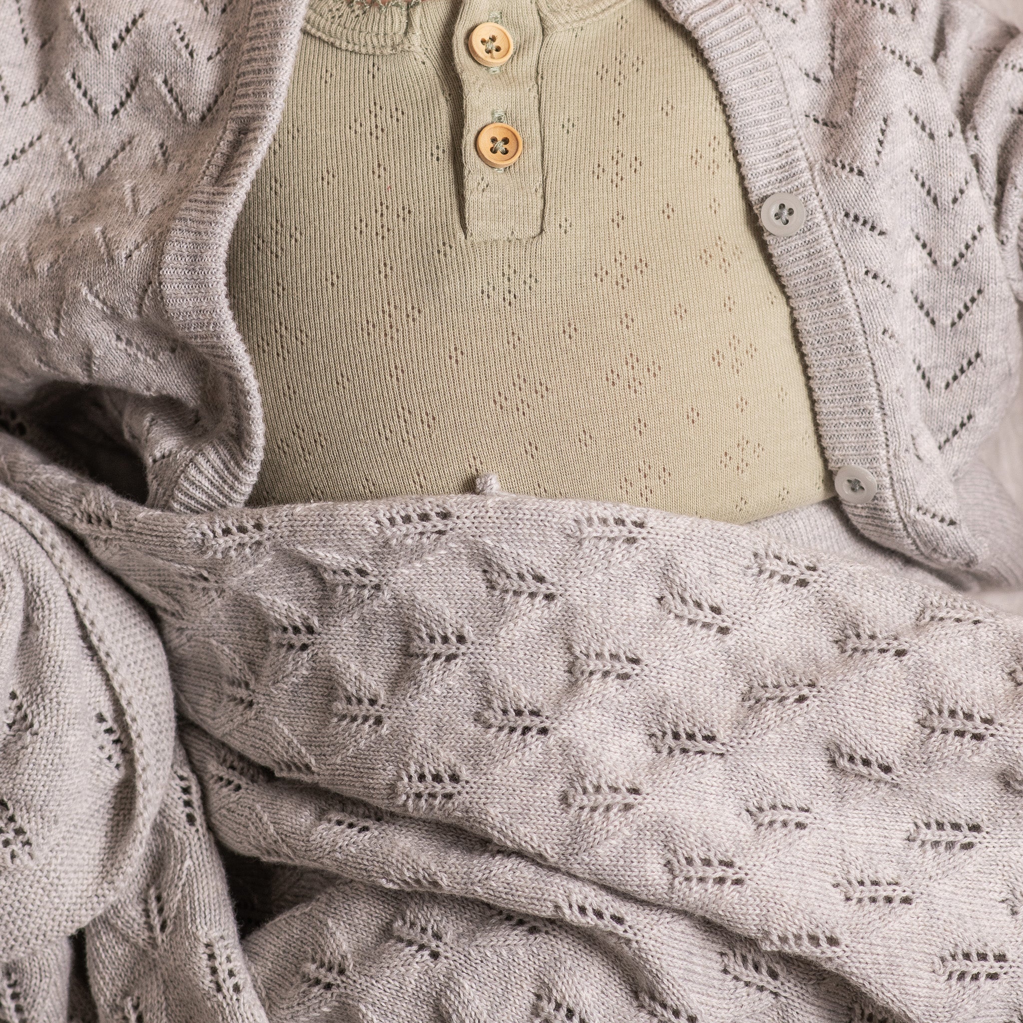 Organic Knit Kardigan - siva