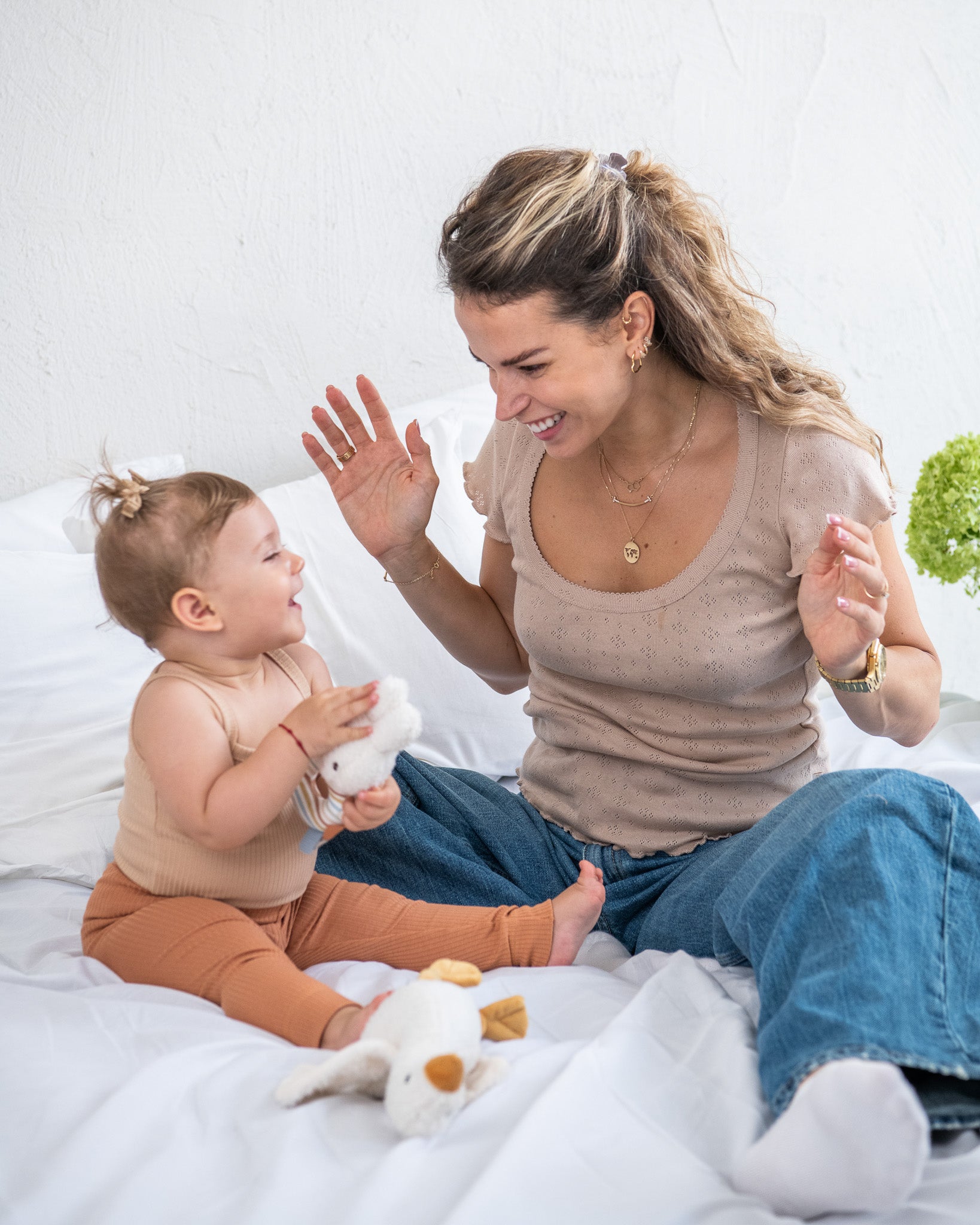 Ribbed leggings - blue