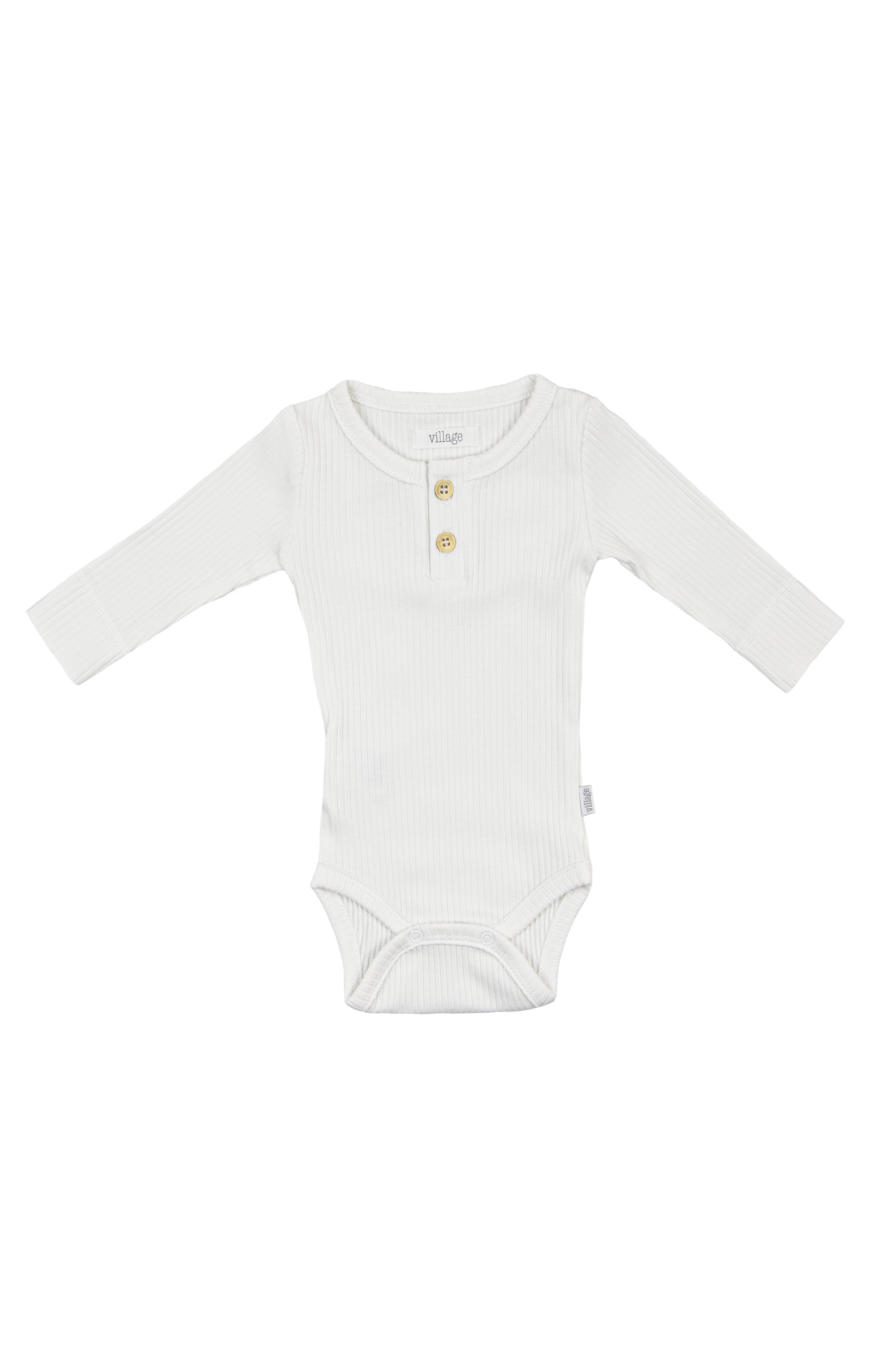 Ribbed bodysuit with long sleeves - brown