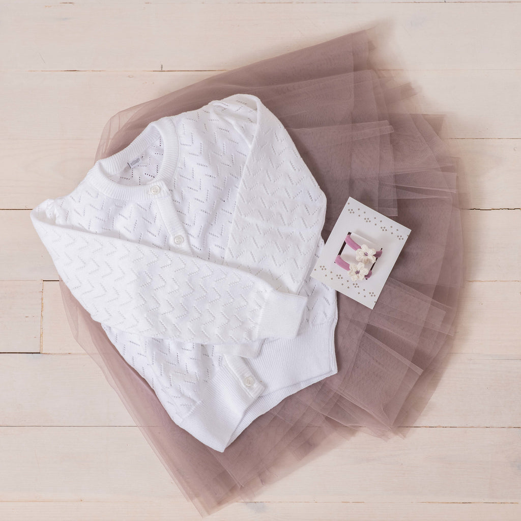 Organic Knit Cardigan - white