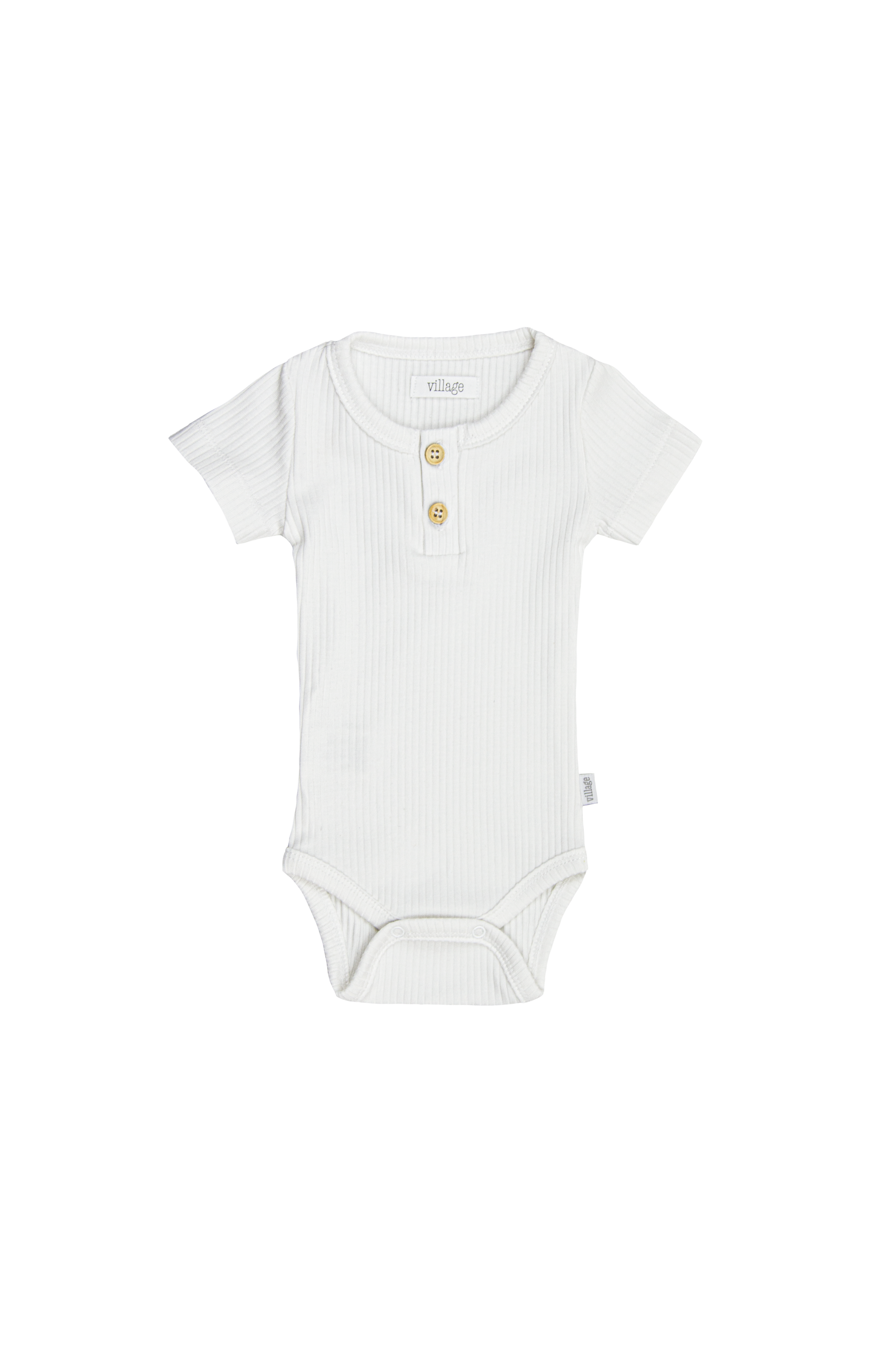 Ribbed body with short sleeves - blue
