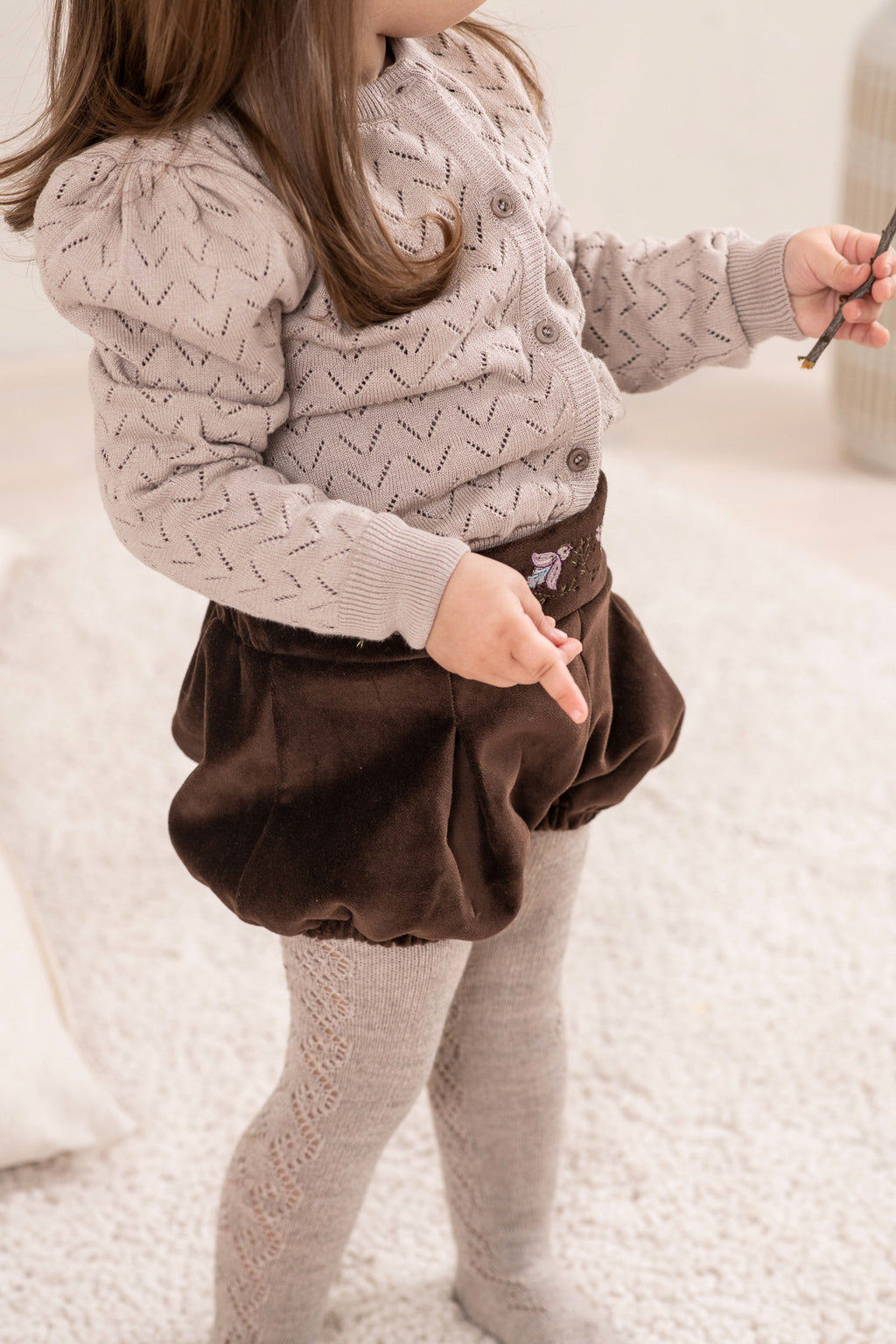 Organic Knit Cardigan - brown