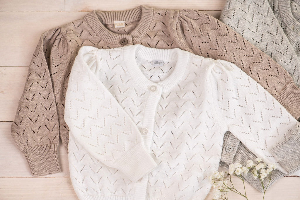 Organic Knit Cardigan - white