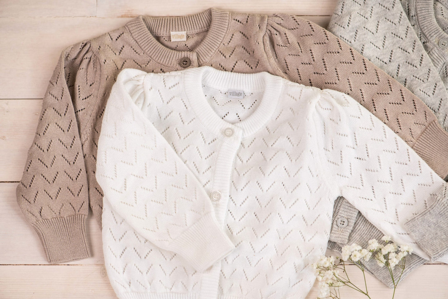Organic Knit Cardigan - white