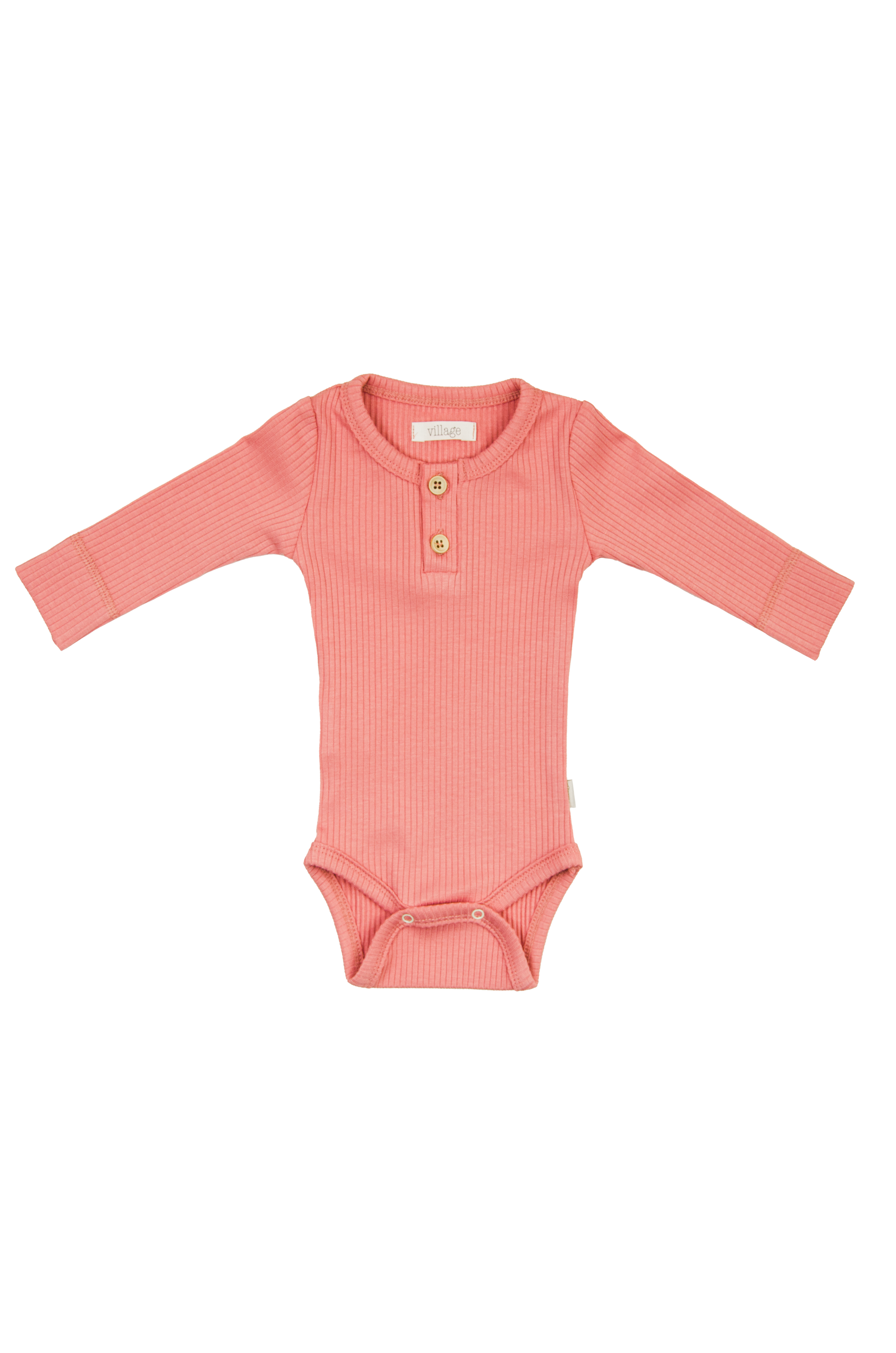 Ribbed bodysuit with long sleeves - brown