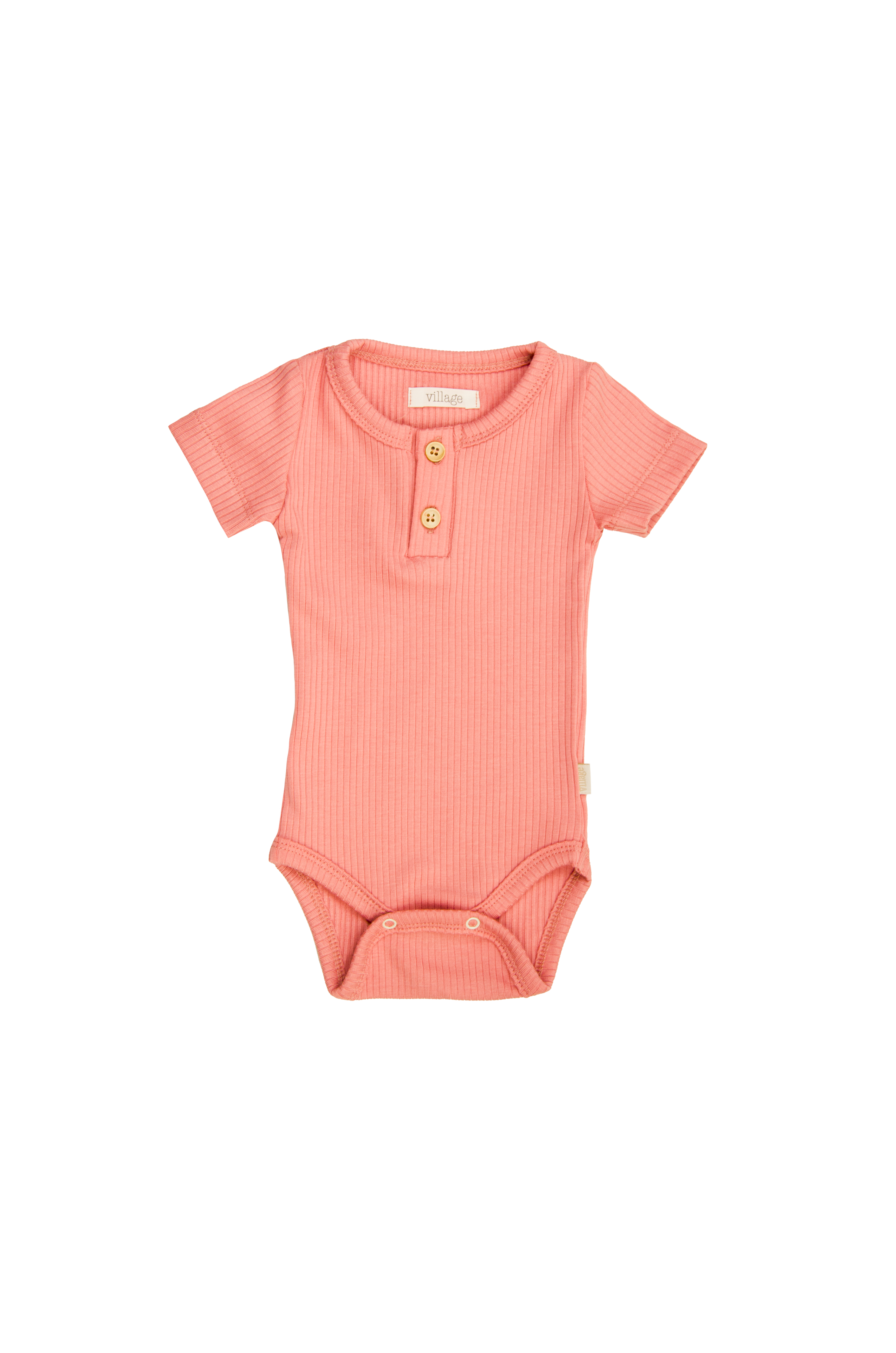 Rebrasti bodi kratkih rukava - losos