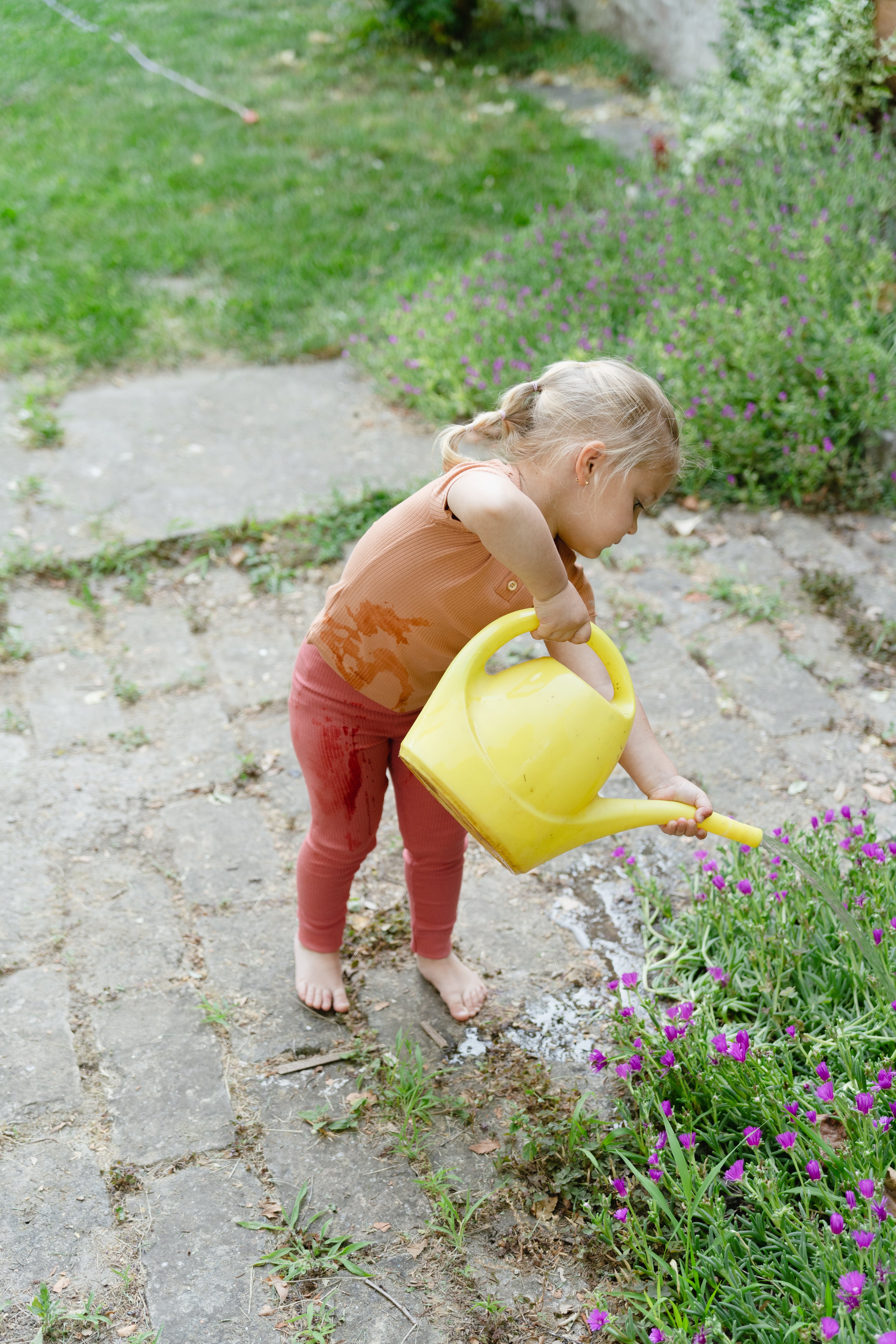 Ribbed leggings - purple