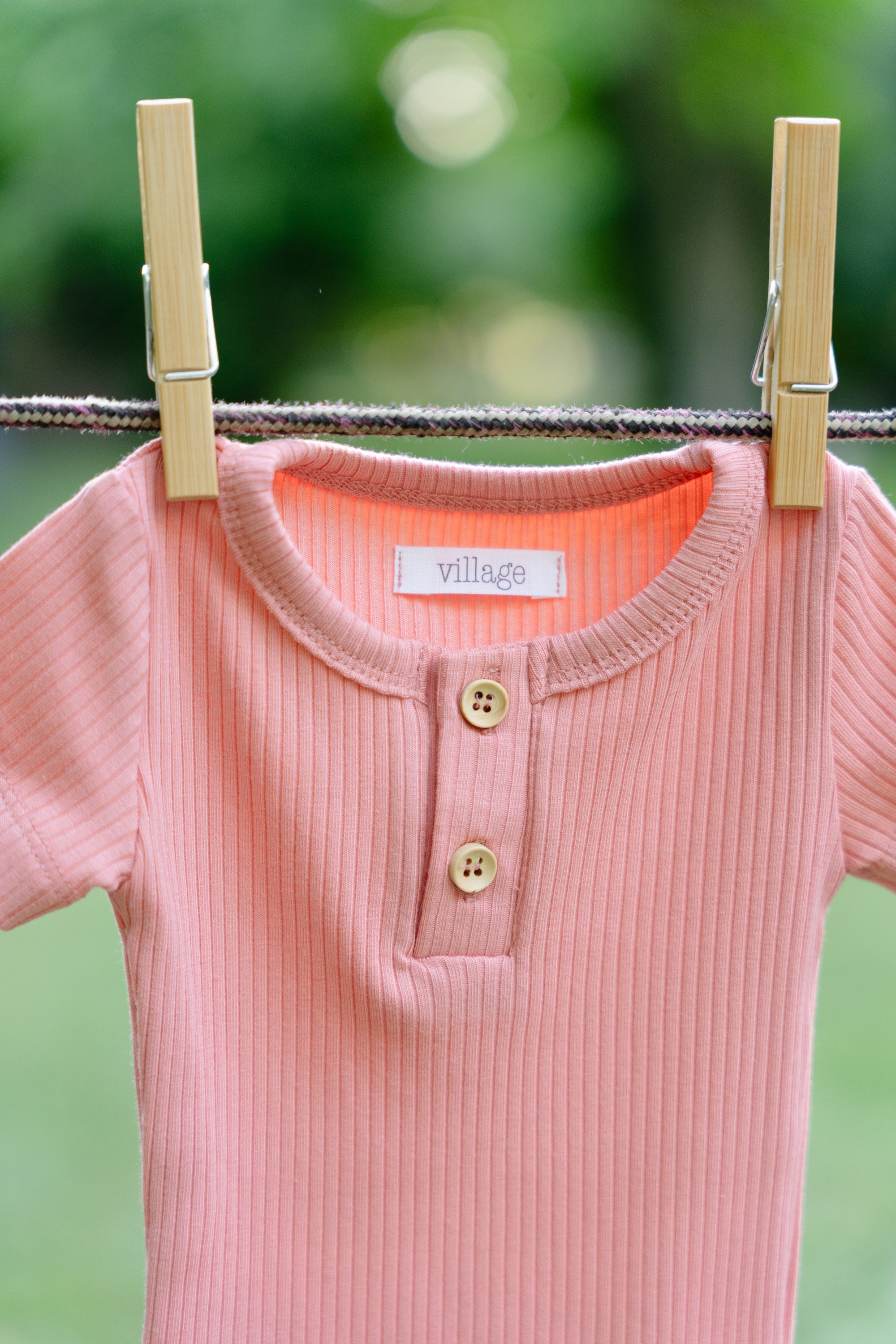 Ribbed body with short sleeves - blue