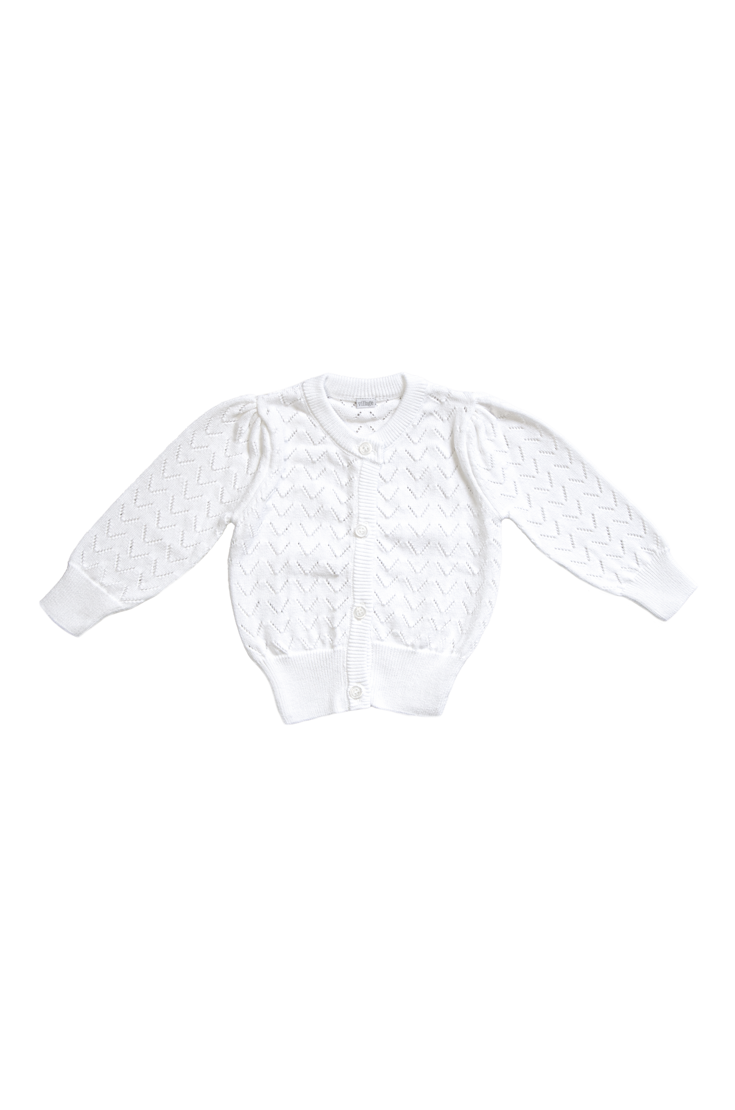 Organic Knit Cardigan - white